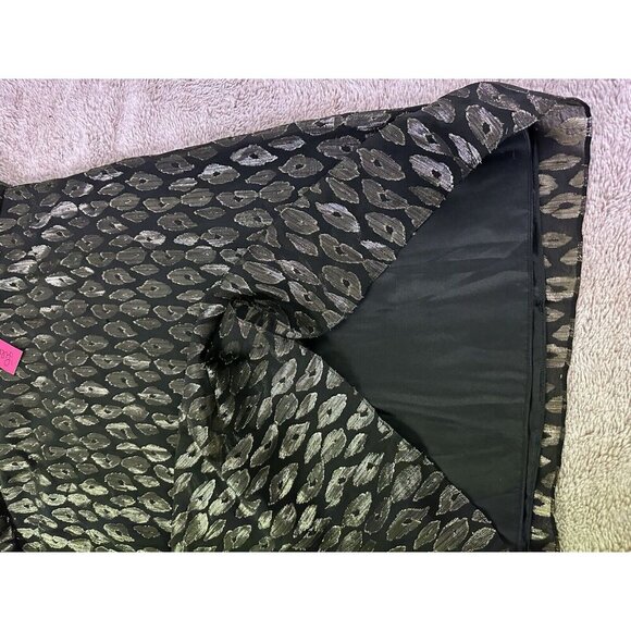 Lilly Pulitzer Francis Silk Dress In Onyx Leopard Metallic Black Size L New $248 - Picture 6 of 14